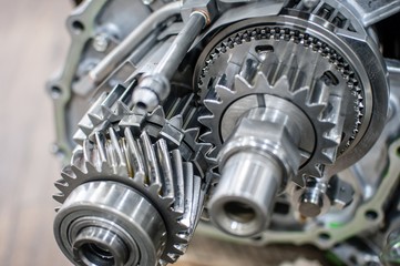 shiny transmission gears car engine