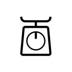 Food scale / kitchen tool icon. Simple glyphs flat design icon for app, interface, web, button, eps 10 vector isolated on white background