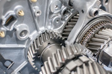 Fototapeta premium shiny transmission gears car engine