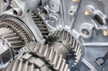 shiny transmission gears car engine