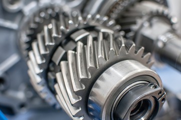shiny transmission gears car engine