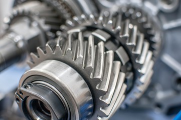 shiny transmission gears car engine