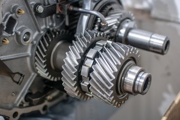 shiny transmission gears car engine