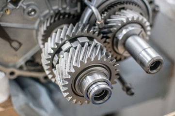 shiny transmission gears car engine