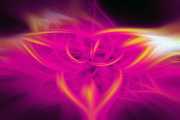 Abstract art pattern.Purple and yellow texture. Fantasy world wallpaper. Micro space. Black background