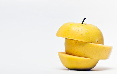 Fototapeta na wymiar apple and pear isolated on white background