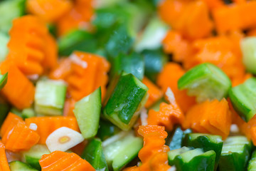 fresh carrot and cucumber salad