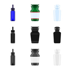 Vector illustration of retail and healthcare sign. Set of retail and wellness stock vector illustration.