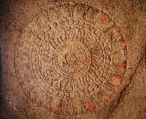Mural in an ancient Indian temple, Mahabalipuram, Tamil Nadu, India