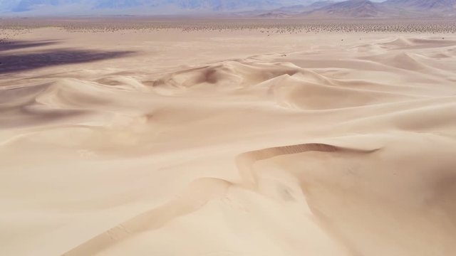 Flight over dry desert lands - aerial photography