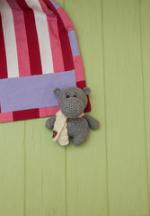 Gray Little Crocheted Hippo