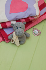 Gray Little Crocheted Hippo