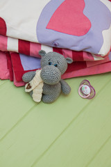 Gray Little Crocheted Hippo