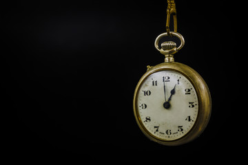 macro detail of old pocket watch