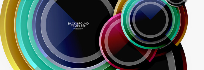 Fototapeta premium Circle geometric abstract background template for web banner, business presentation, branding, wallpaper