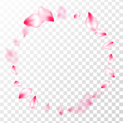 Spring tree flowers parts, airy flying petals