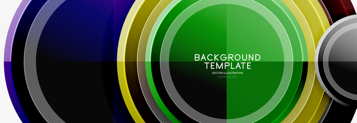 Obraz premium Circle geometric abstract background template for web banner, business presentation, branding, wallpaper