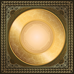 Golden decorative ornate vintage design