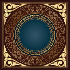 Golden decorative ornate vintage design