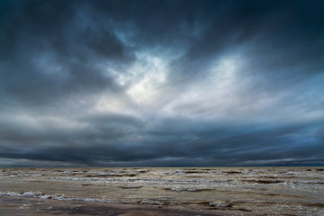 Gray and stormy Baltic sea.