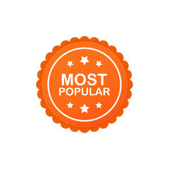 Most Popular Badge, sticker, round Label. Vector illustration. © DG-Studio
