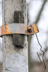 old rusty padlock on a door