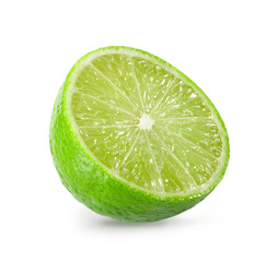 Lime half isolated on white background.