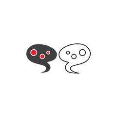cute bubble talk symbol decoration vector