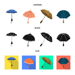 Vector design of protection and closed icon. Set of protection and rainy stock symbol for web.