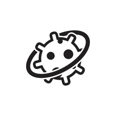 cog wheel planet orbital logo vector