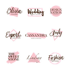 Pink Brush Logo Type Collection