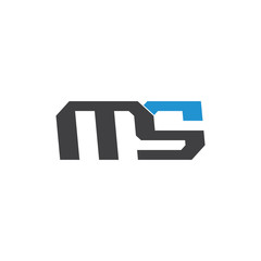 letter ms simple linked geometric logo vector