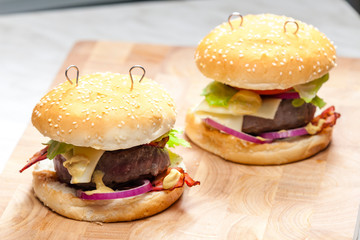 beef burger with cheese