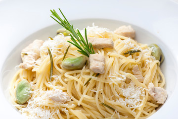pasta with chicken meat