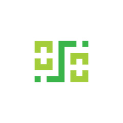 square geometric plus medical line logo vector