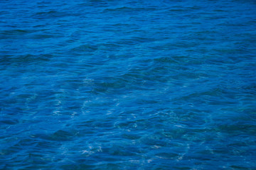 Obraz premium water background beautiful sea ocean with waves horizon surface blue texture nature view at summer