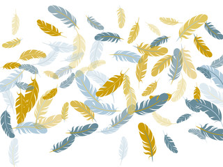 Falling feather elements soft vector design.
