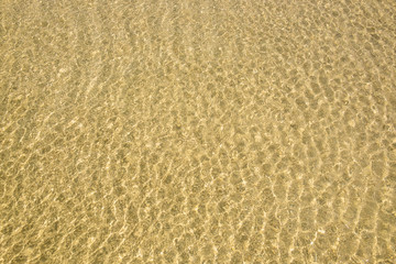 Fototapeta na wymiar Clear Sea Beach Sand and Wave Background in the Nature Ocean Landscape