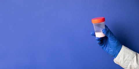 Sperm Analysis. Concept of Bank Sperm. Infertility. Doctor