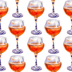 Seamless pattern with glasses of orange juice.
