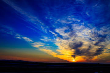 Sunset over Tracia Highway