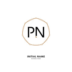 P N PN Initial logo letter with minimalist concept. Vector with scandinavian style logo.