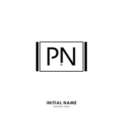 Fototapeta premium P N PN Initial logo letter with minimalist concept. Vector with scandinavian style logo.