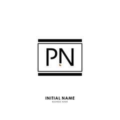 Obraz premium P N PN Initial logo letter with minimalist concept. Vector with scandinavian style logo.