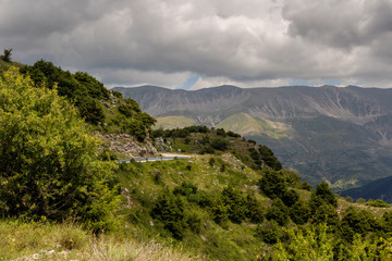 Rural road in the mountains (region Tzoumerka, Greece, mountains Pindos).