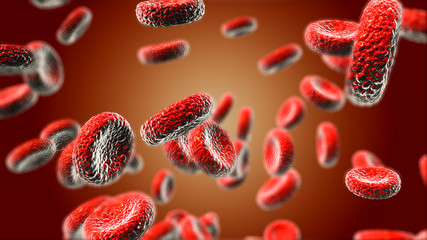 Fototapeta premium Red blood cells Use as a medical illustration is a 3d image and the word is written.