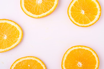 Tropical background orange slices fruits