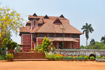 Trivandrum (Thiruvananthapuram), state Kerala, India. History building in. Trivandrum city park (Thiruvananthapuram) 