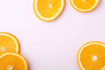 Tropical background orange slices fruits
