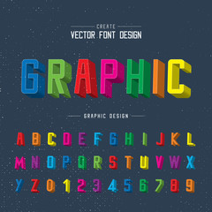 3D Font color and alphabet vector, Writing Typeface and letter design, Script Graphic text on background